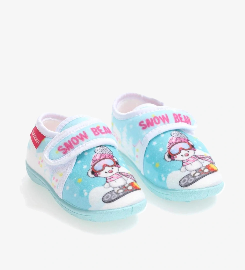 03205 Kız Çocuk Günlük Cırtlı Panduf Ev Kreş Ayakkabı