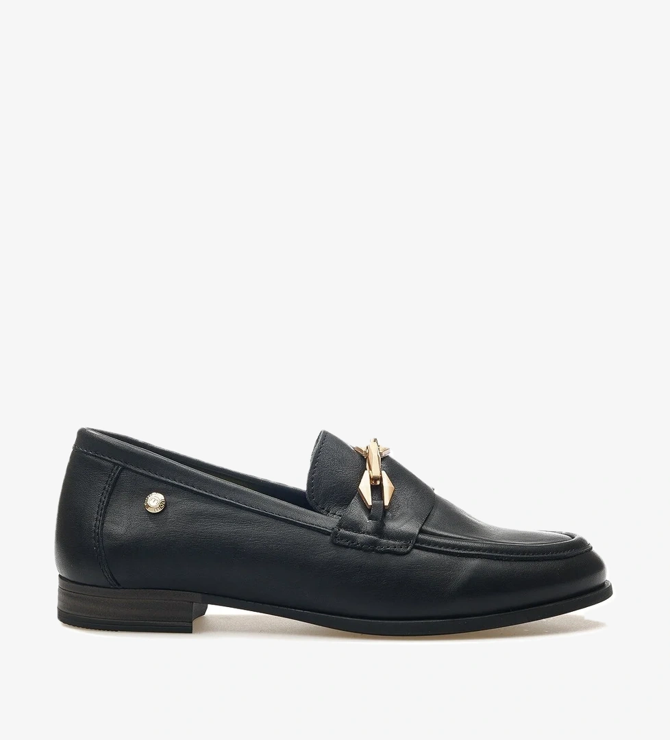 Kadın Hakiki Deri Toka Detaylı Günlük Babet 25y D25ya-3315 Z Siyah - Görsel 1