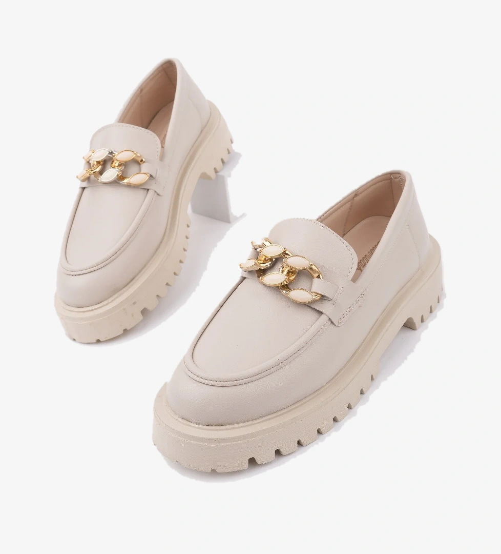 CRASHER Kalın Taban Tokalı Günlük Casual Makosen Kadın Loafer Ayakkabı