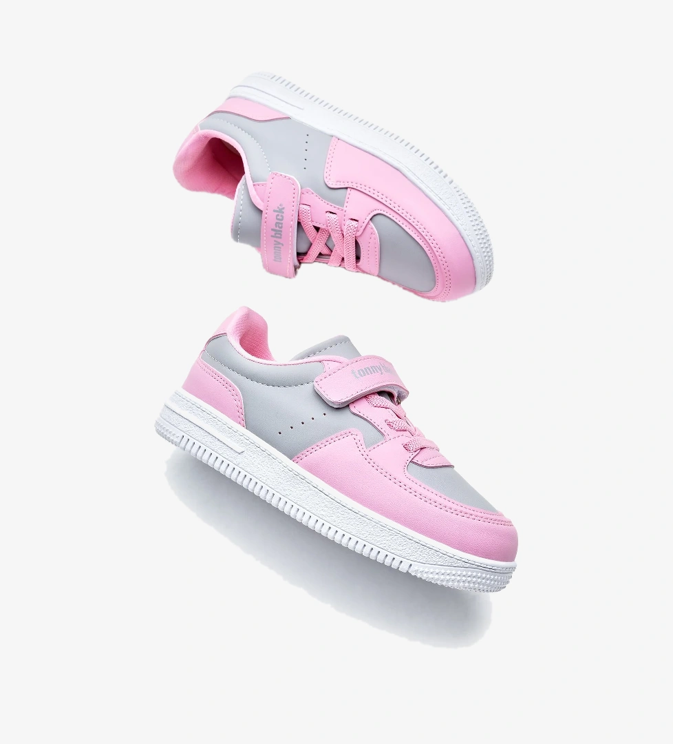 Çocuk Unisex Buz Pembe Termo Taban Cırtlı Lastik Bağcıklı Spor Ayakkabı