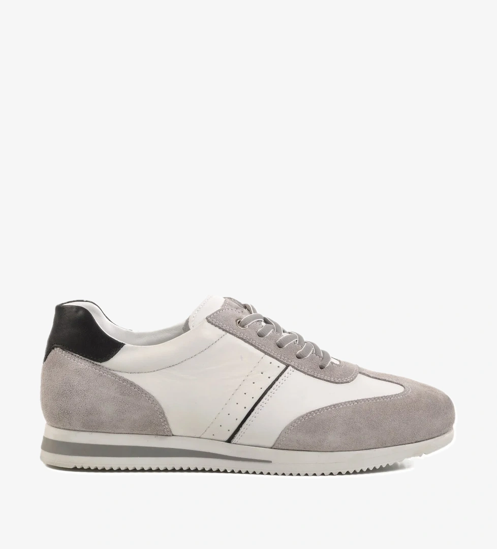 Ayakmod Gri-Beyaz Hakiki Deri Erkek Casual Ayakkabı 5Y1543-7811 M model görseli