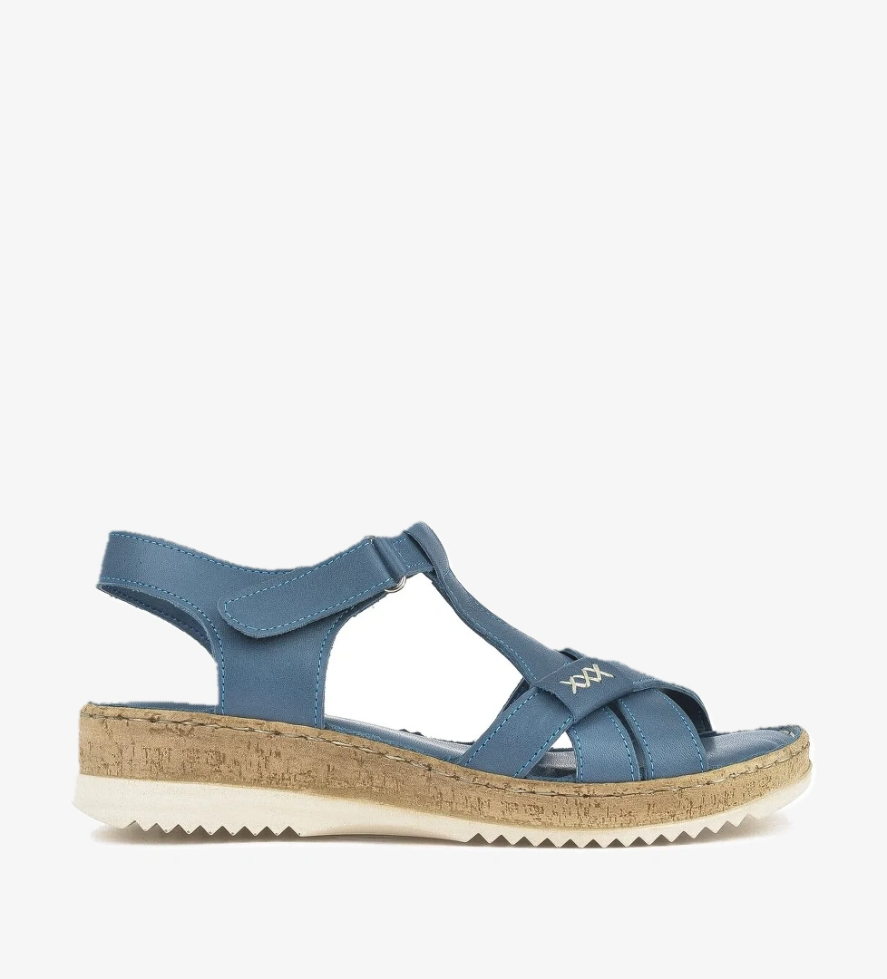 Kadın Hakiki Deri Sandalet 1511051Z011 Mavi