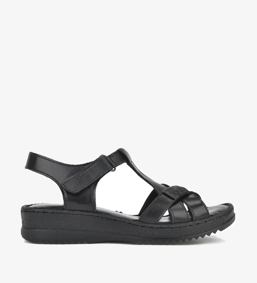 Kadın Hakiki Deri Sandalet 1511051Z011 Siyah