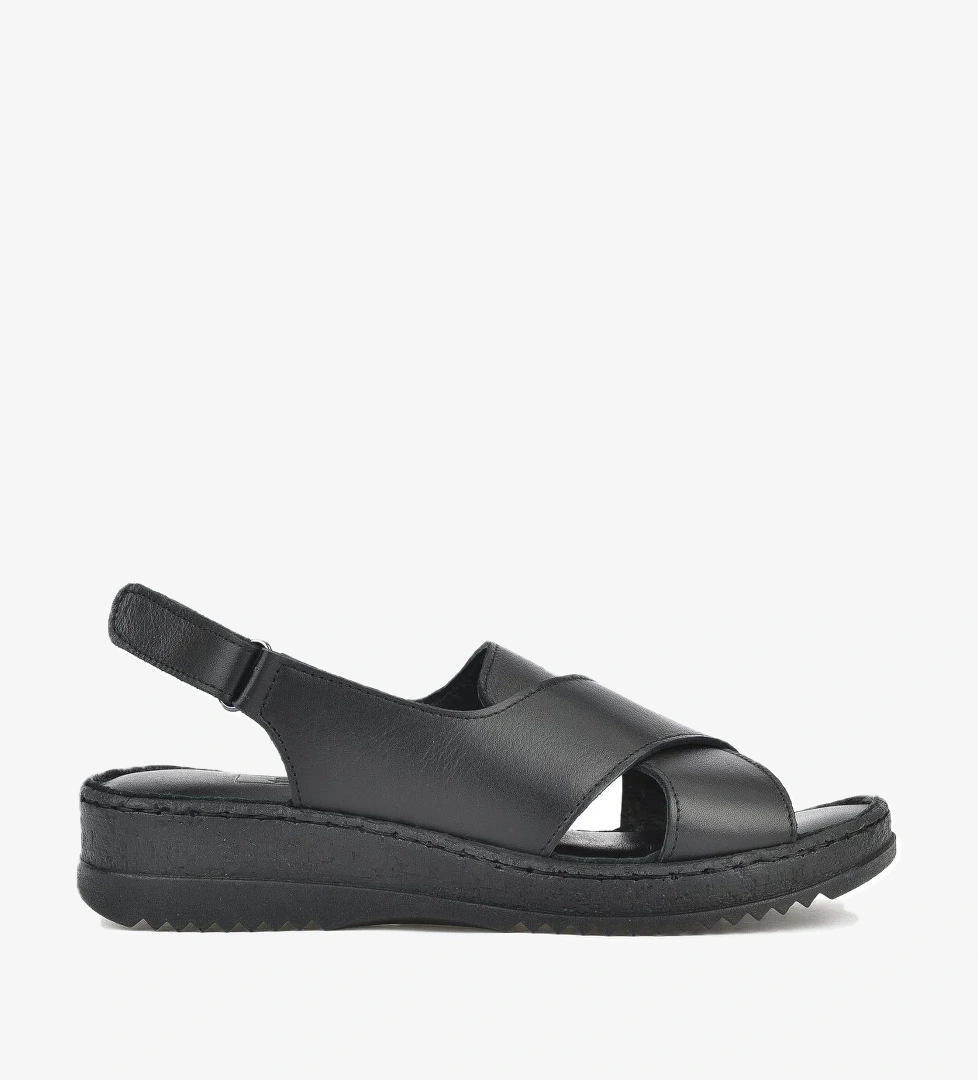 Kadın Hakiki Deri Sandalet 1511051Z036 Siyah