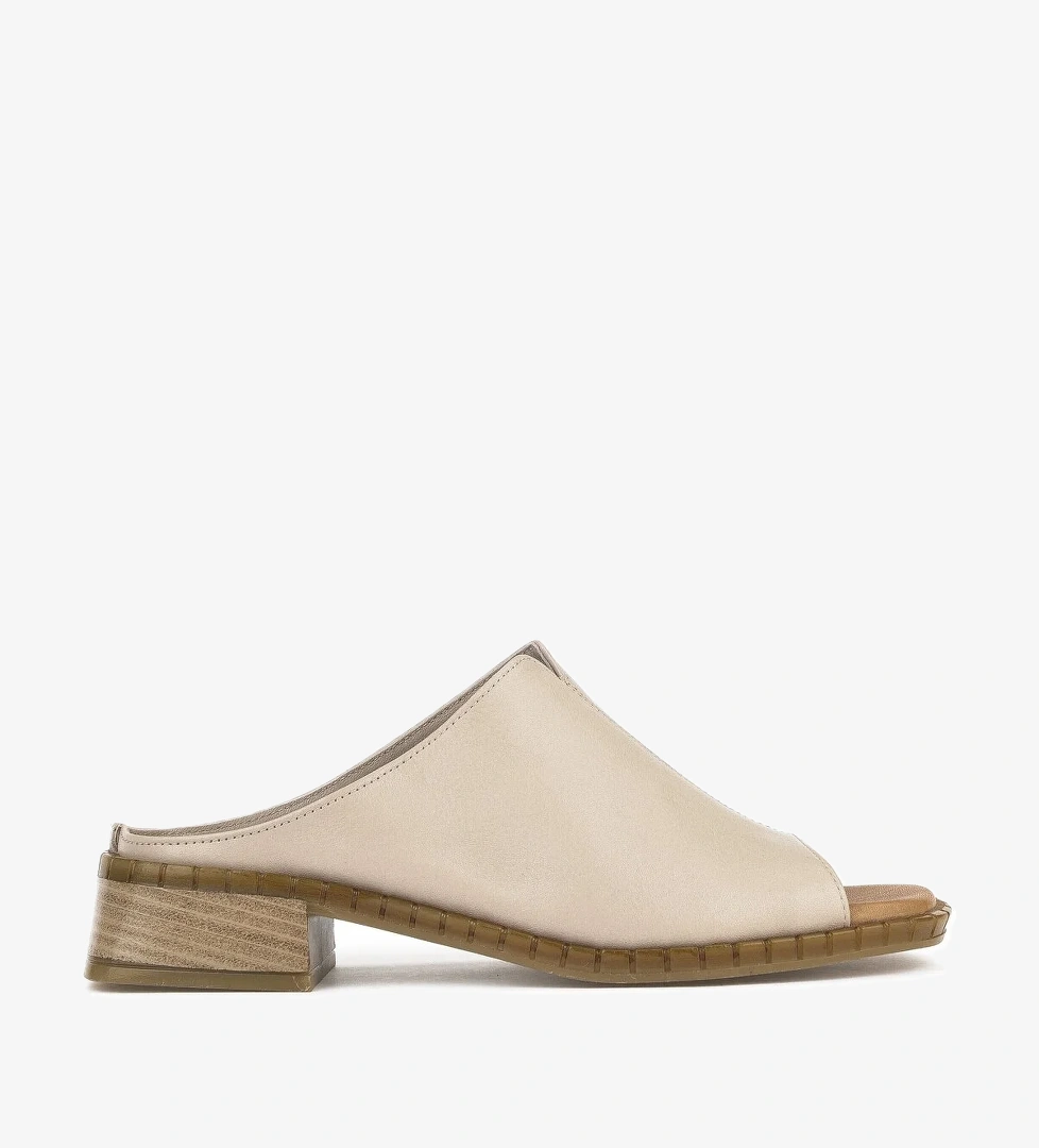 Kadın Hakiki Deri Topuklu Terlik 1511047Z022 Vizon