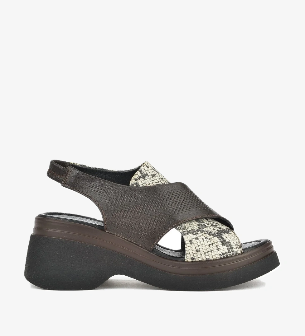 Kadın Hakiki Deri Topuklu Sandalet 151992Z64001 Kahve