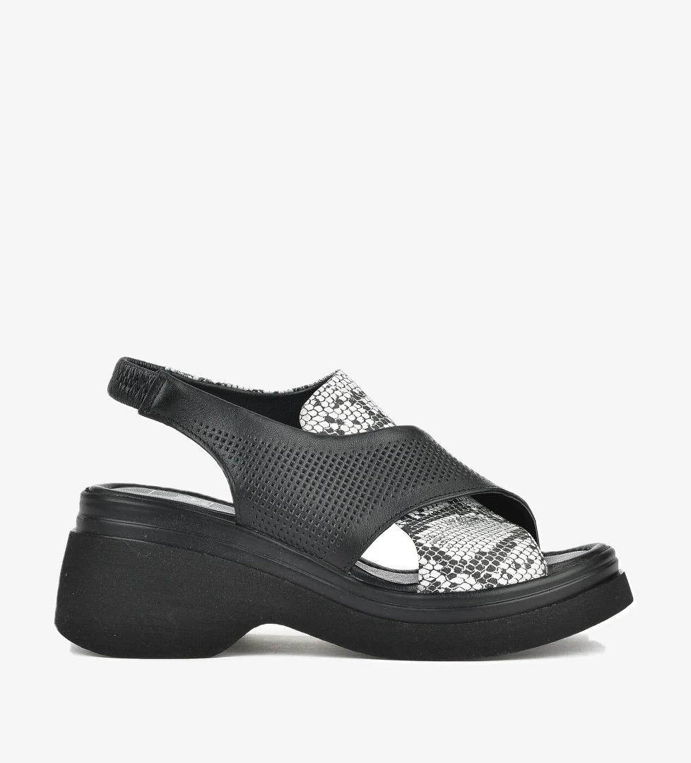 Kadın Hakiki Deri Topuklu Sandalet 151992Z64001 Siyah