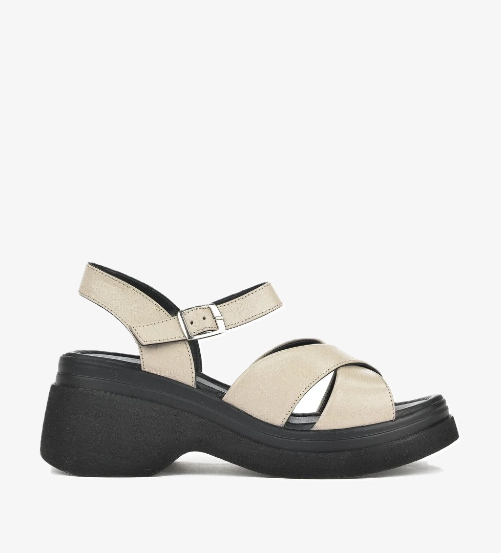 Kadın Hakiki Deri Topuklu Sandalet 151992Z64004 Buz