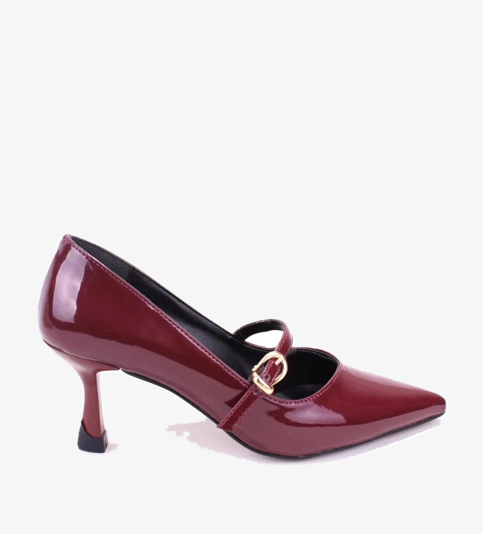 Dagoster DZA07-389100 Bordo Rugan Stiletto Topuklu Kadın Ayakkabı model görseli