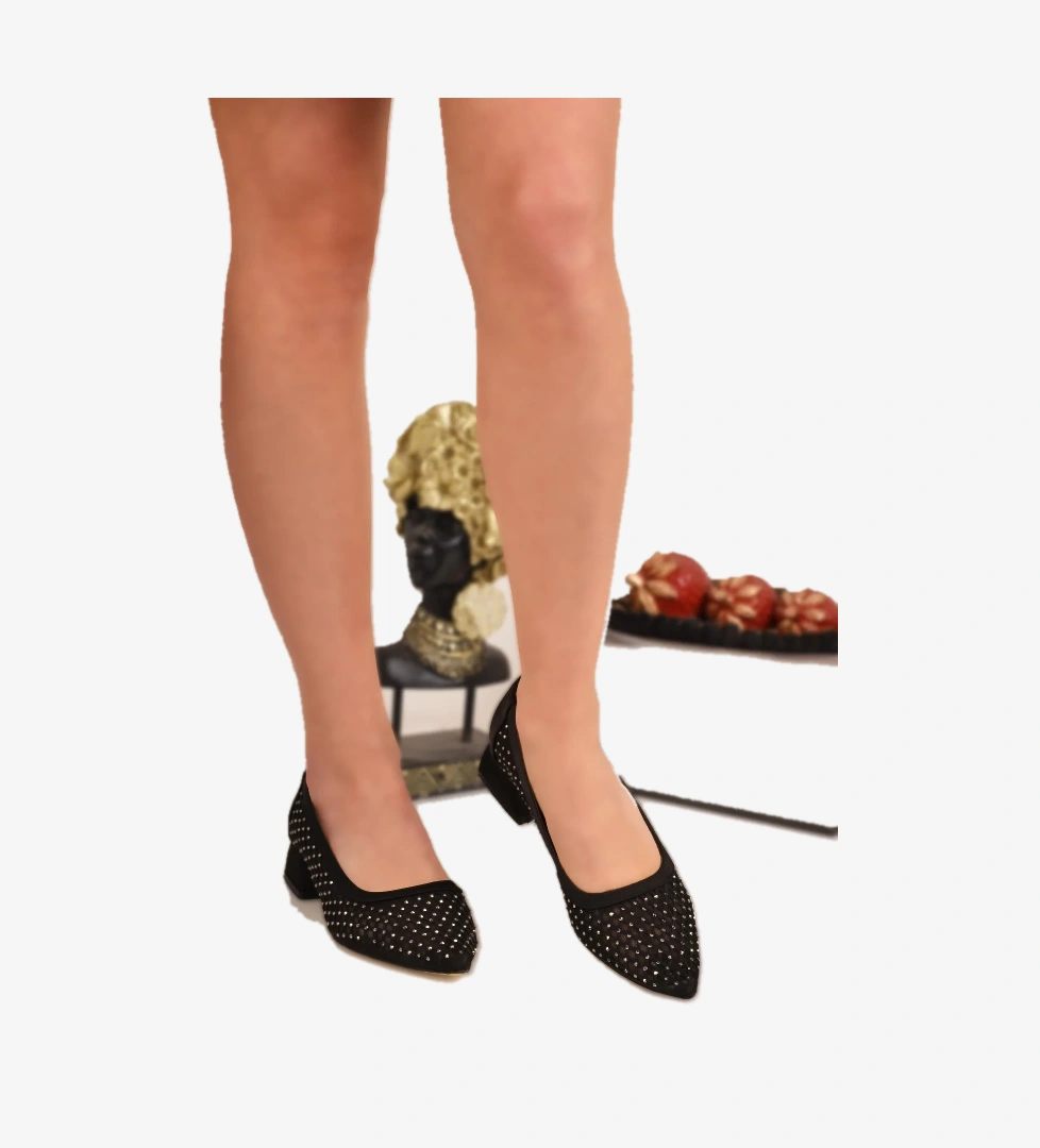 Odesa Ayakkabı Baklava Lazerli Topuklu Kadın Ayakkabı model görseli