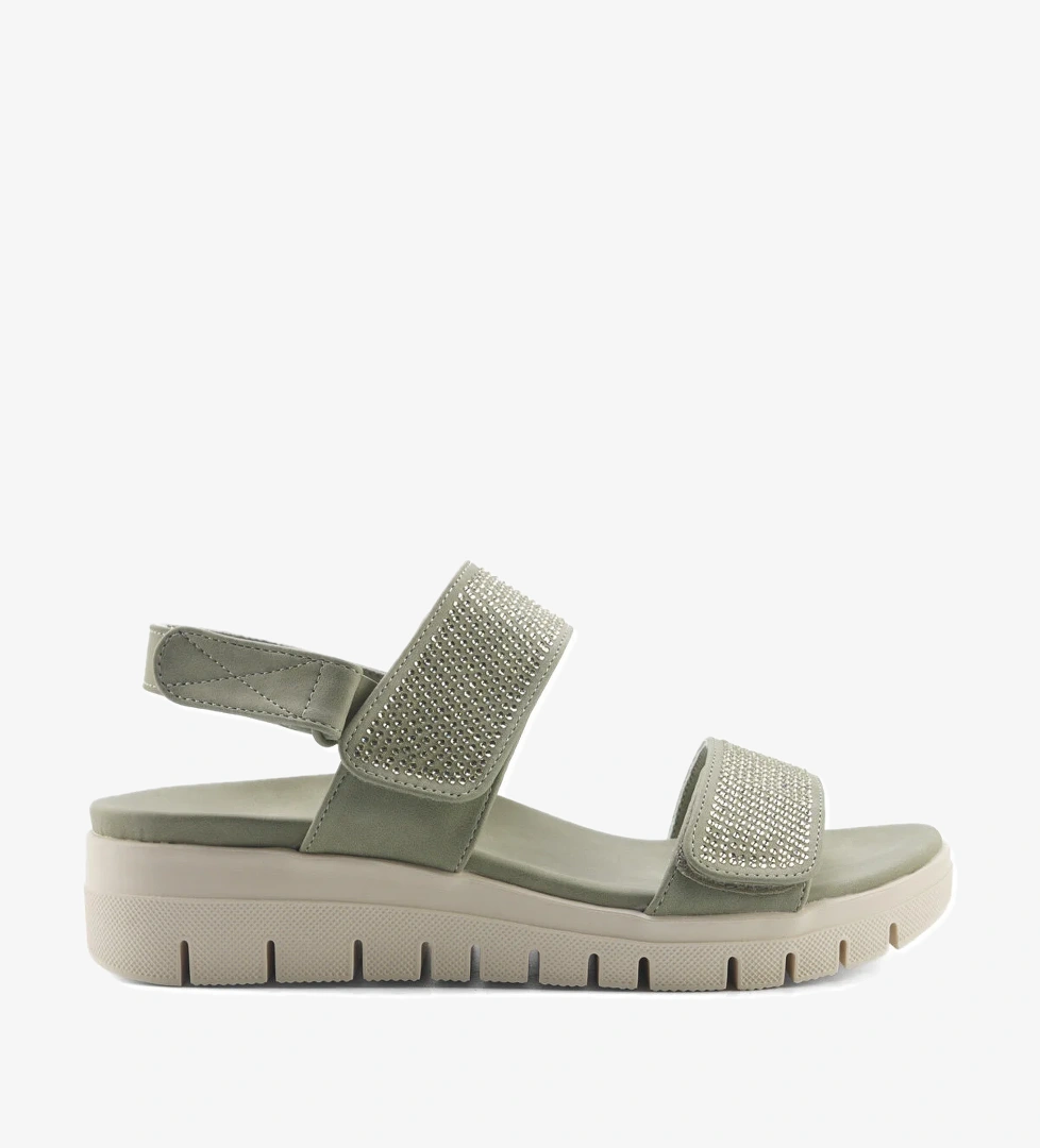 166955.Z5FX Yeşil Kadın Düz Sandalet - Görsel 1