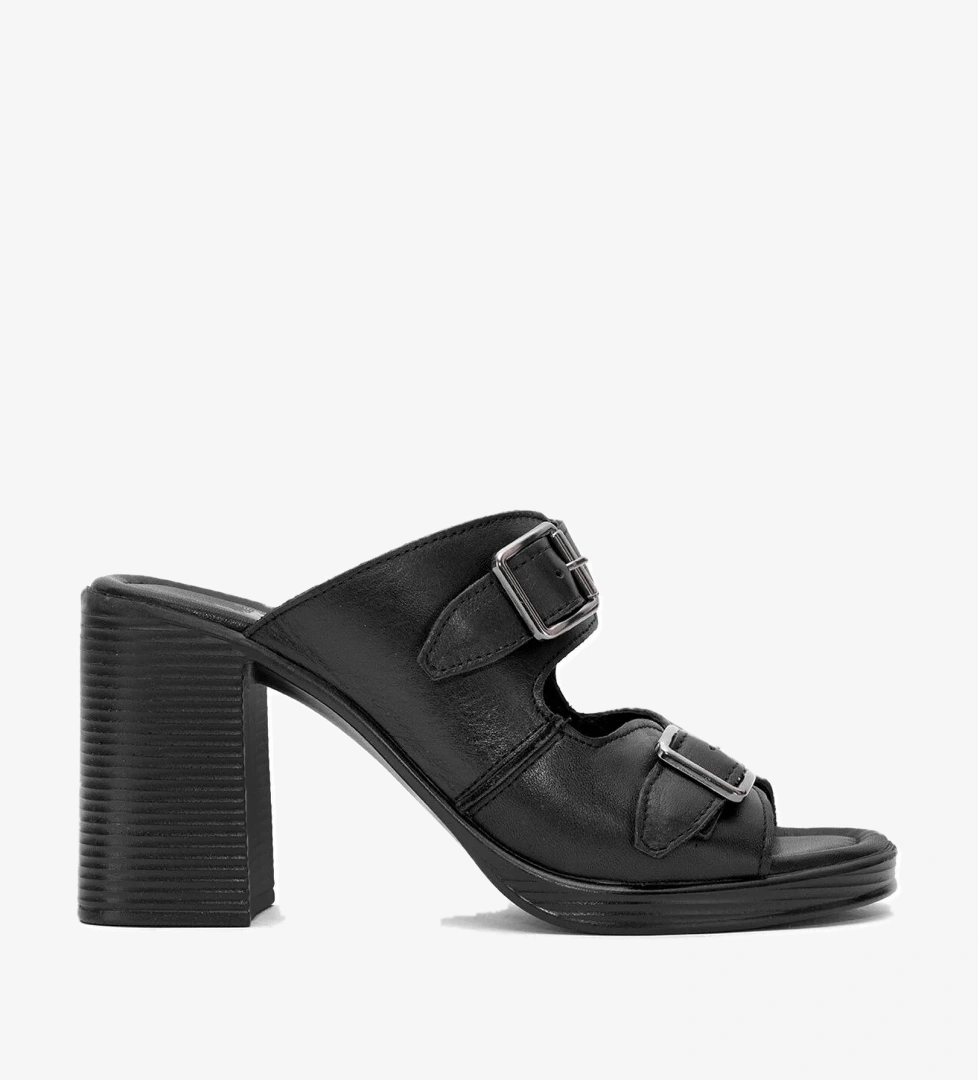 Venüs 25322561Y Kadın Hakiki Deri Topuklu Terlik Siyah model görseli