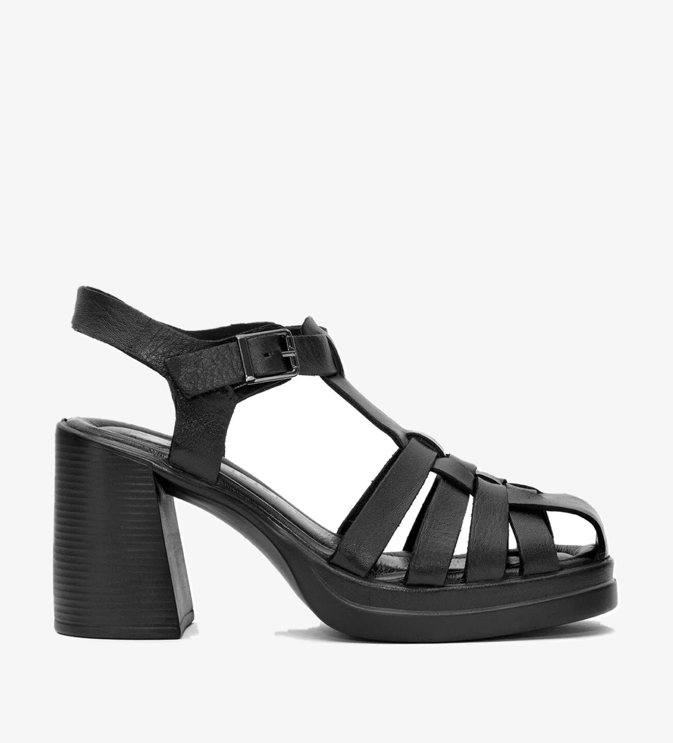 Venüs 2413401Y Kadın Hakiki Deri Topuklu Sandalet Siyah model görseli