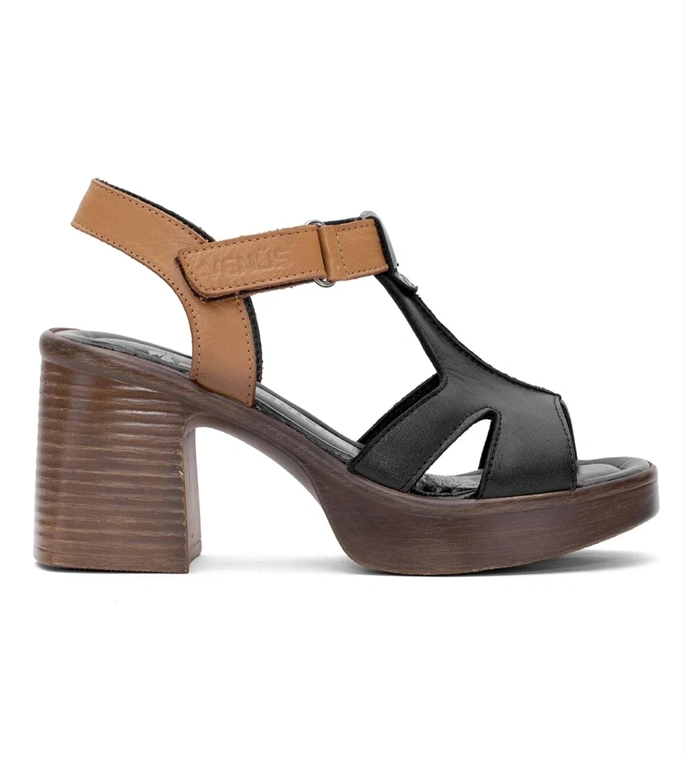 Venüs 2409804Y Kadın Hakiki Deri Topuklu Sandalet Siyah model görseli