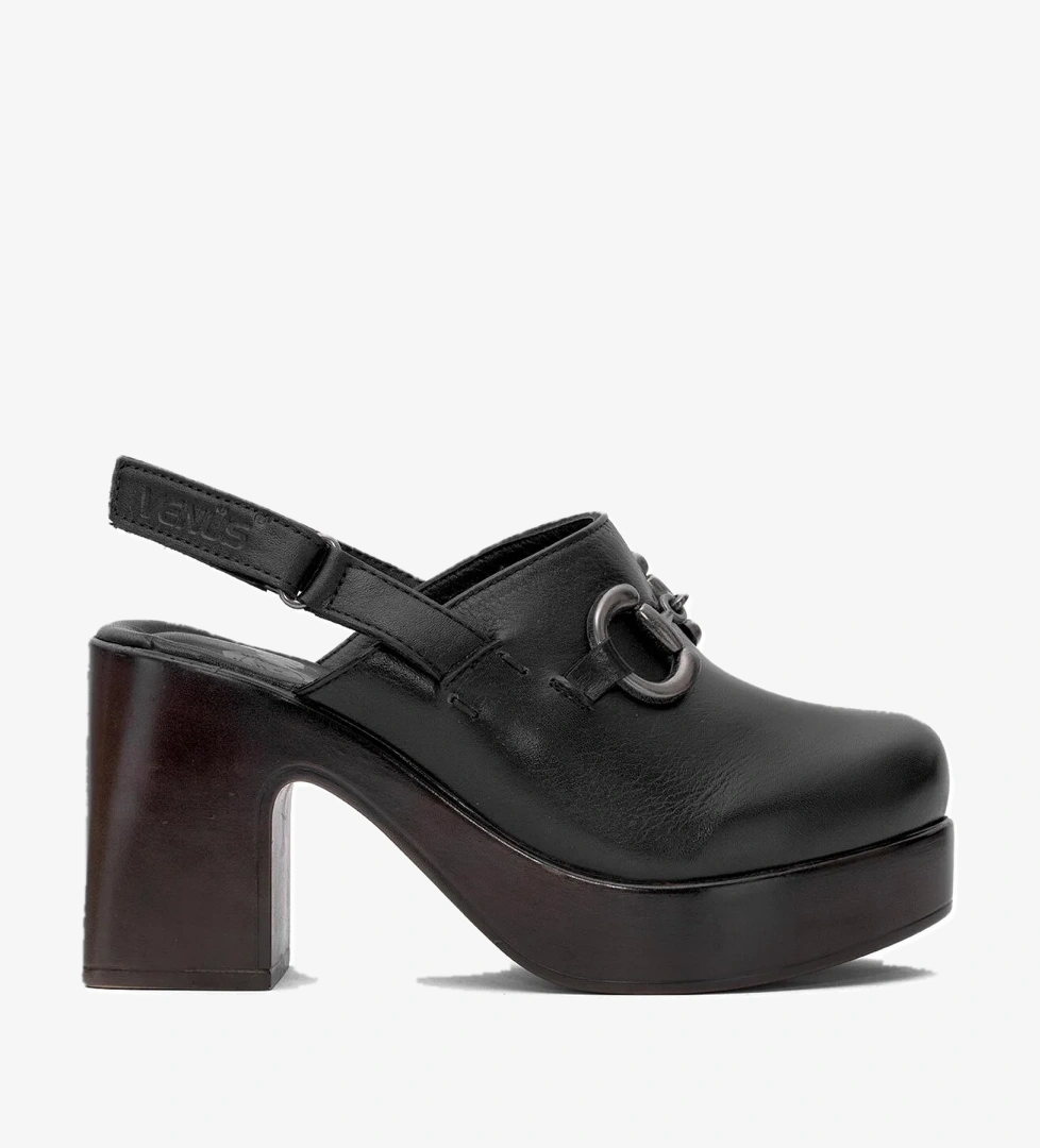 2217007Y Kadın Hakiki Deri Topuklu Sandalet Siyah