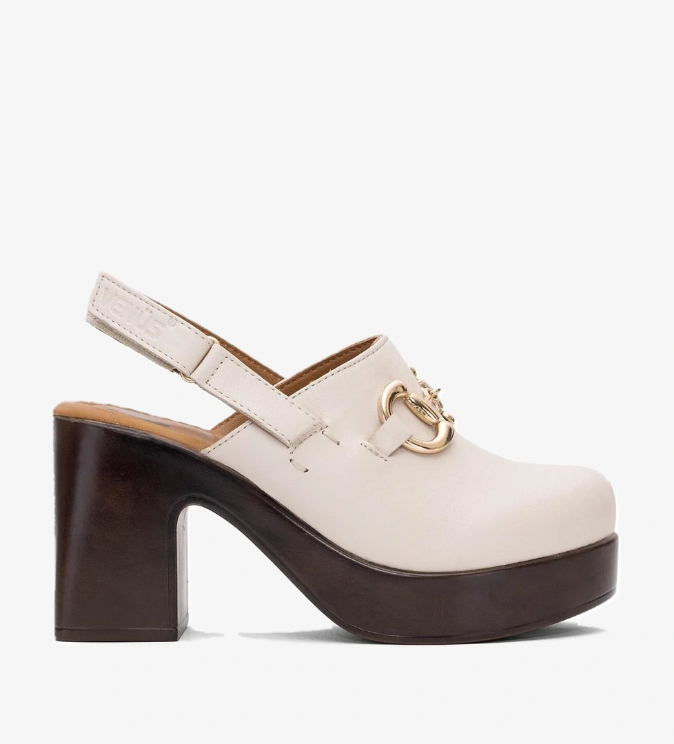 Venüs 2217007y Kadın Hakiki Deri Topuklu Sandalet Siyah Bej model görseli