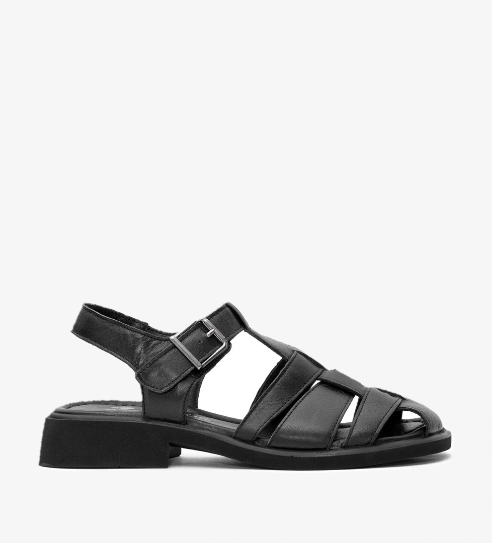 Venüs 25322533Y Kadın Hakiki Deri Düz Sandalet Siyah model görseli