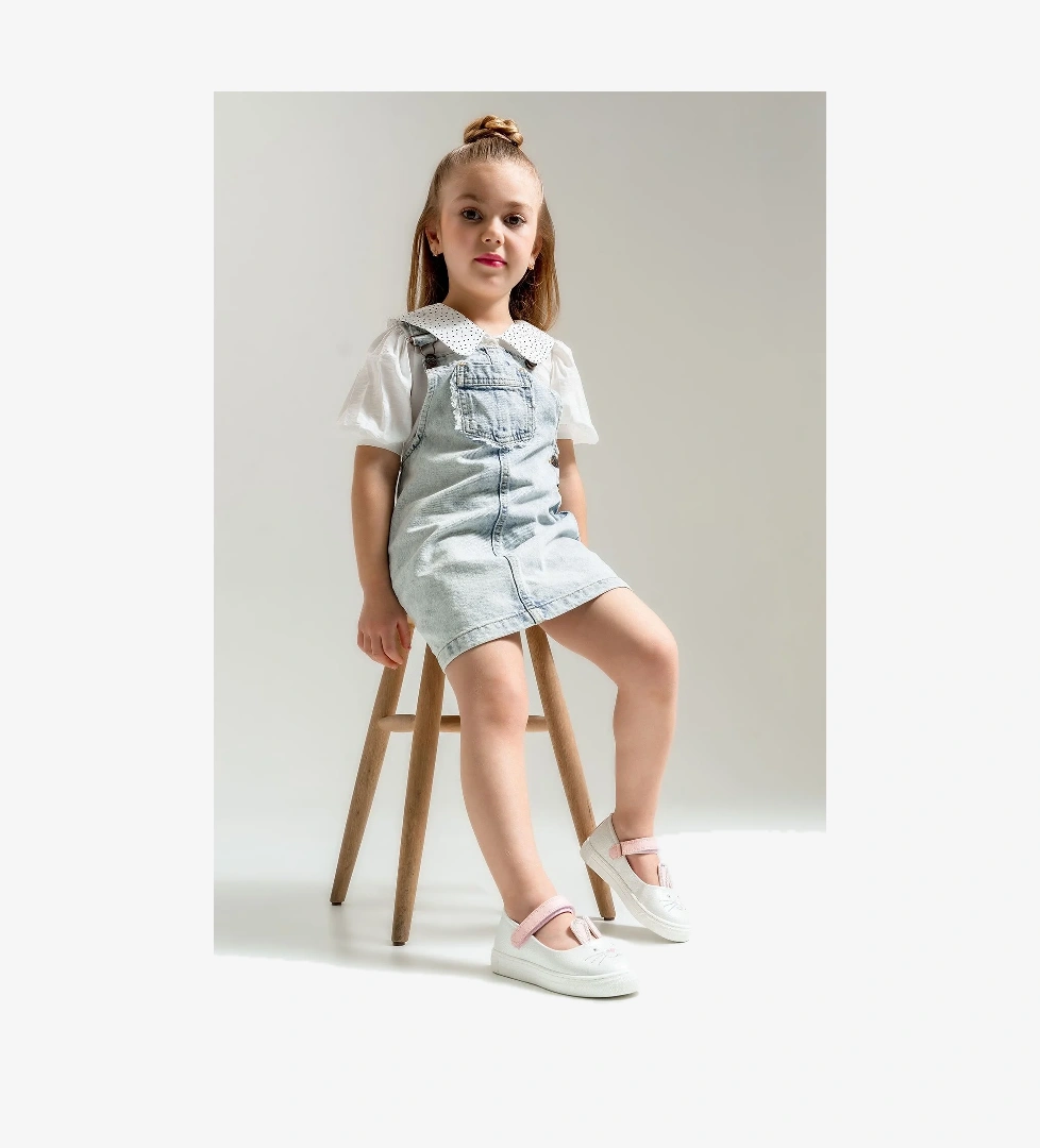 Mnpc Kız Çocuk Sedef Pudra Tavşanlı Günlük Babet model görseli