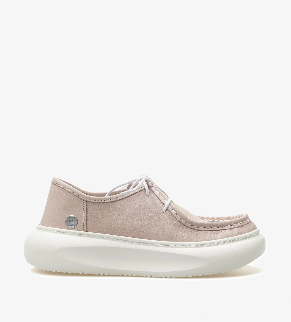 Kadın Hakiki Deri Günlük Ayakkabı 25y D25ya-7035 Z Pudra