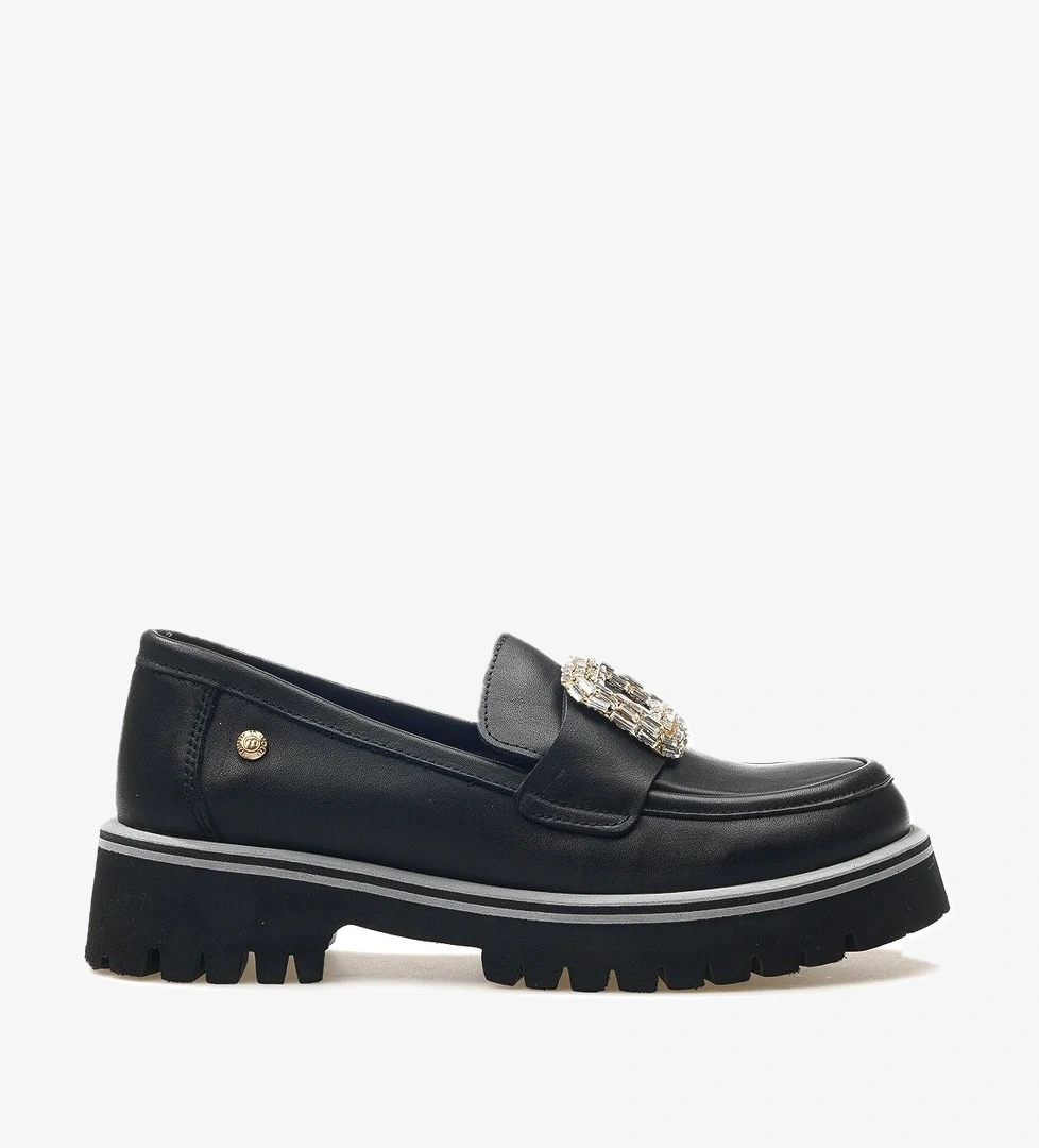 Mammamia Kadın Hakiki Deri Toka Detaylı Casual Ayakkabı 25y D25ya-3855 Z Siyah Krem model görseli