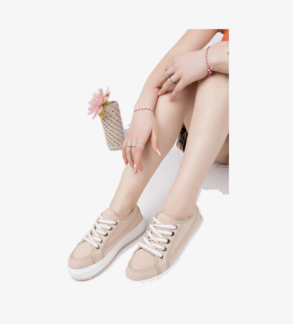 CARİNA Kalın Taban Bağcıklı Kadın Günlük Sneaker Spor Ayakkabı