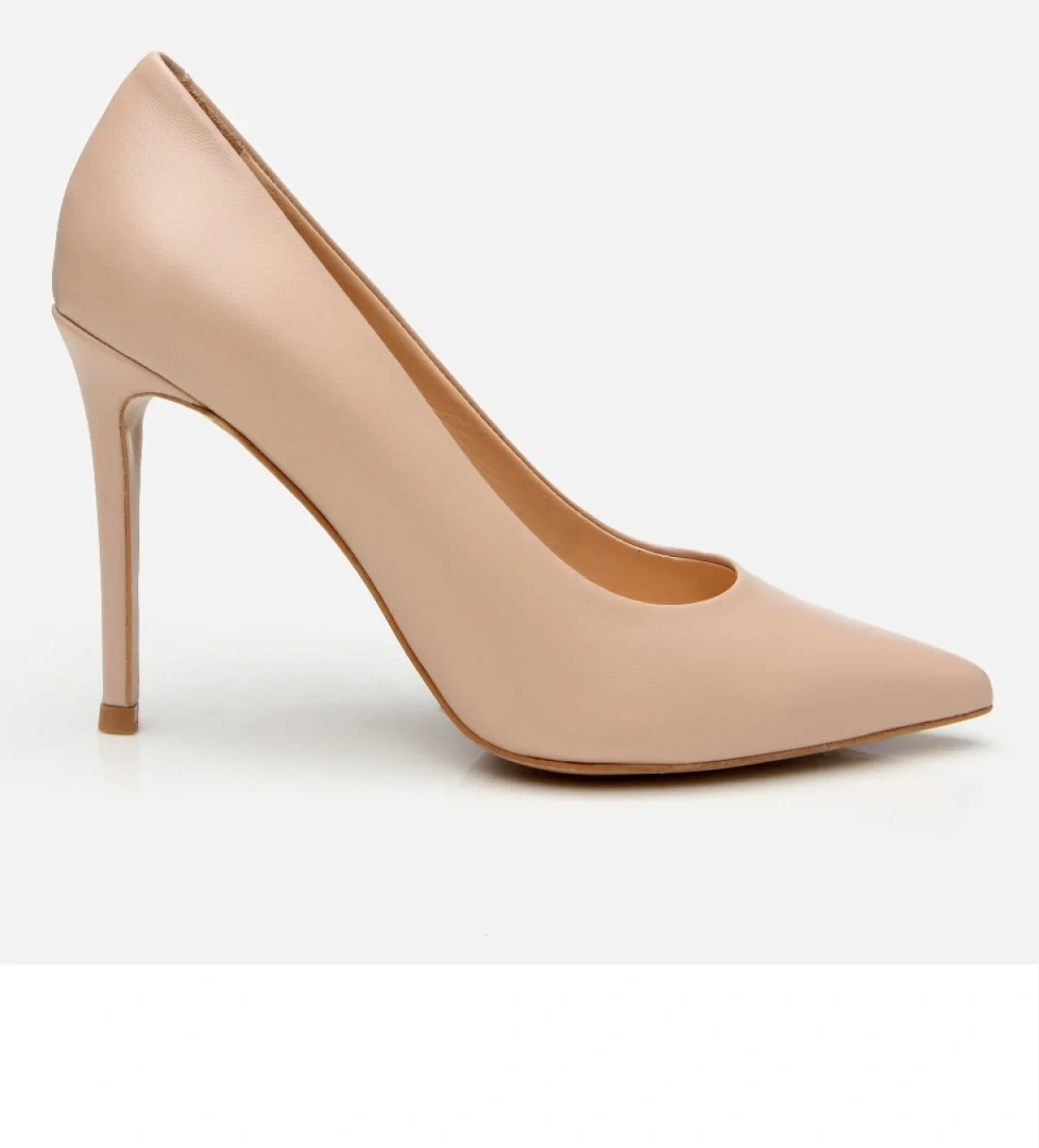 Hotiç Kadın Deri Bej Siyah İnce Topuklu Stiletto model görseli