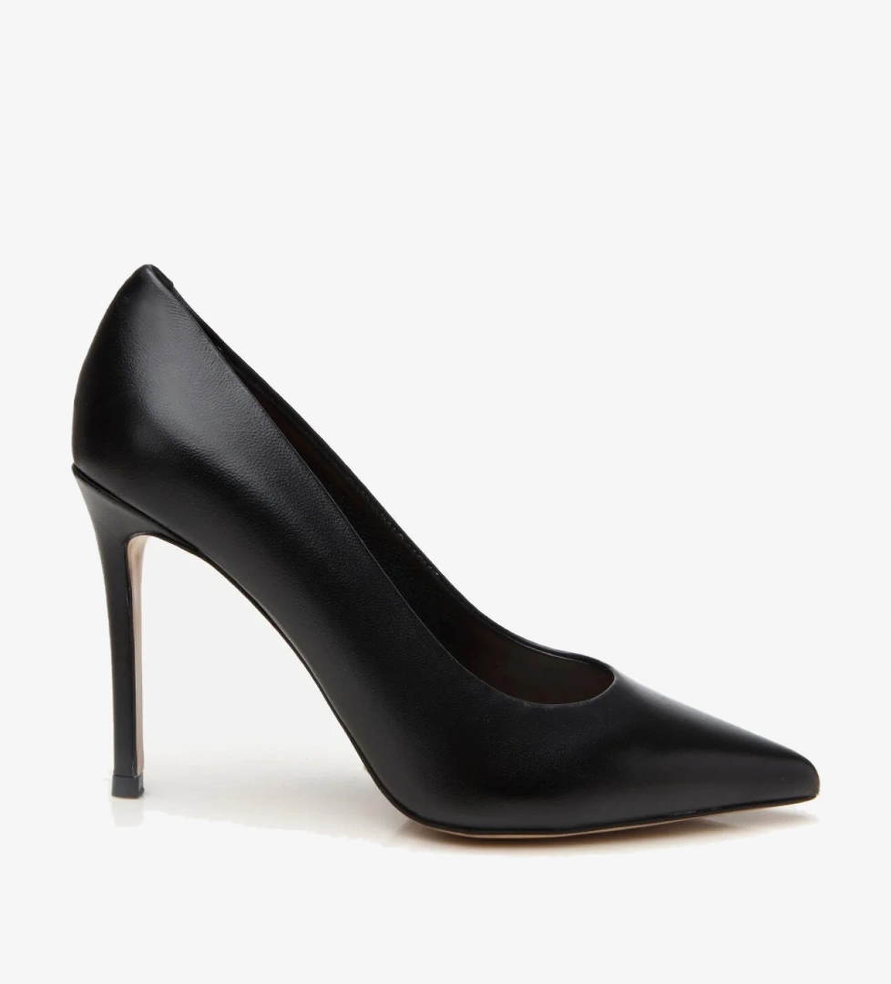 Kadın Deri Siyah İnce Topuklu Stiletto