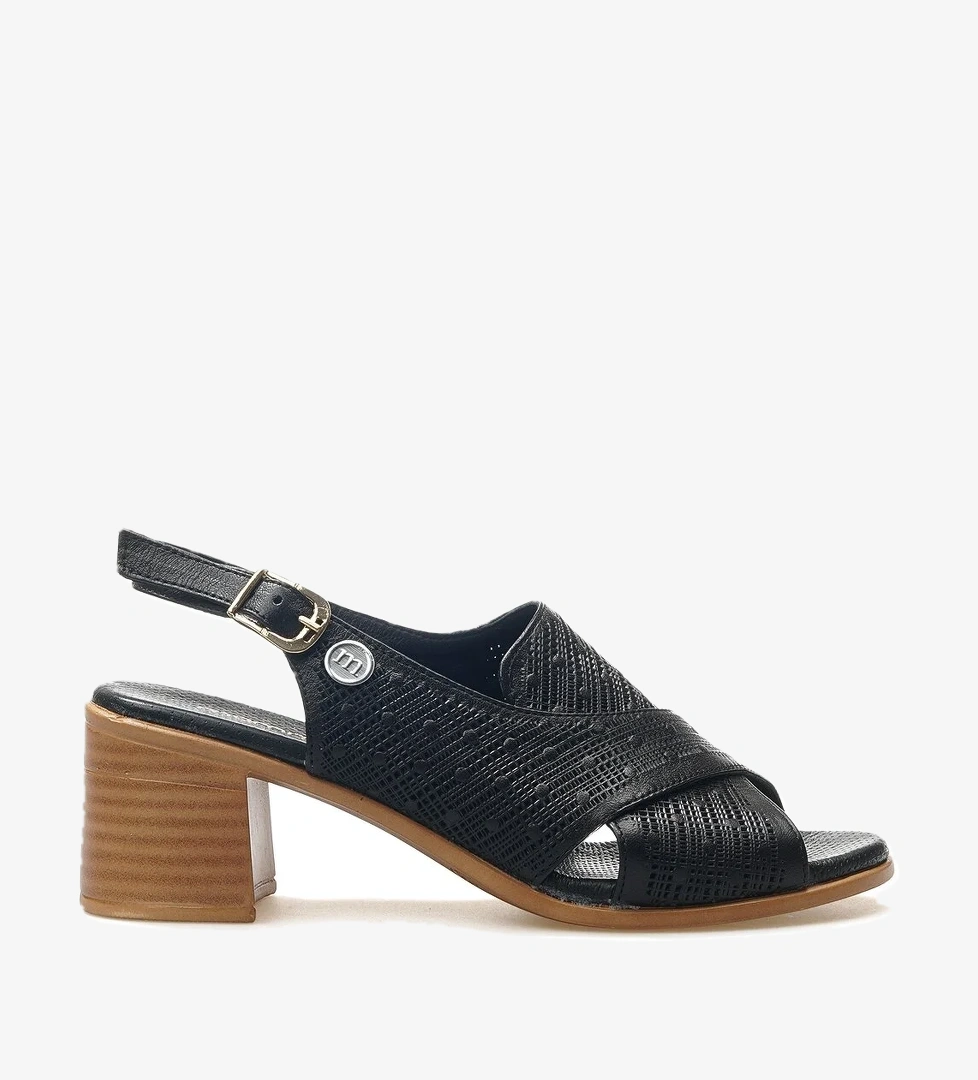 Mammamia Kadın Hakiki Deri Topuklu Günlük Sandalet 25y D25ys-2755 Z Siyah model görseli