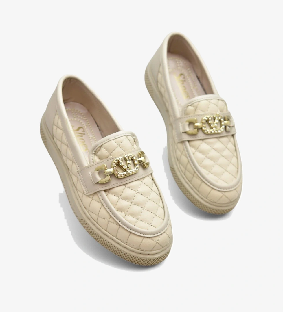 399 Rahat Taban Günlük Kadın Ayakkabı Kadın Laofer Ayakkabı Baklava Desenli