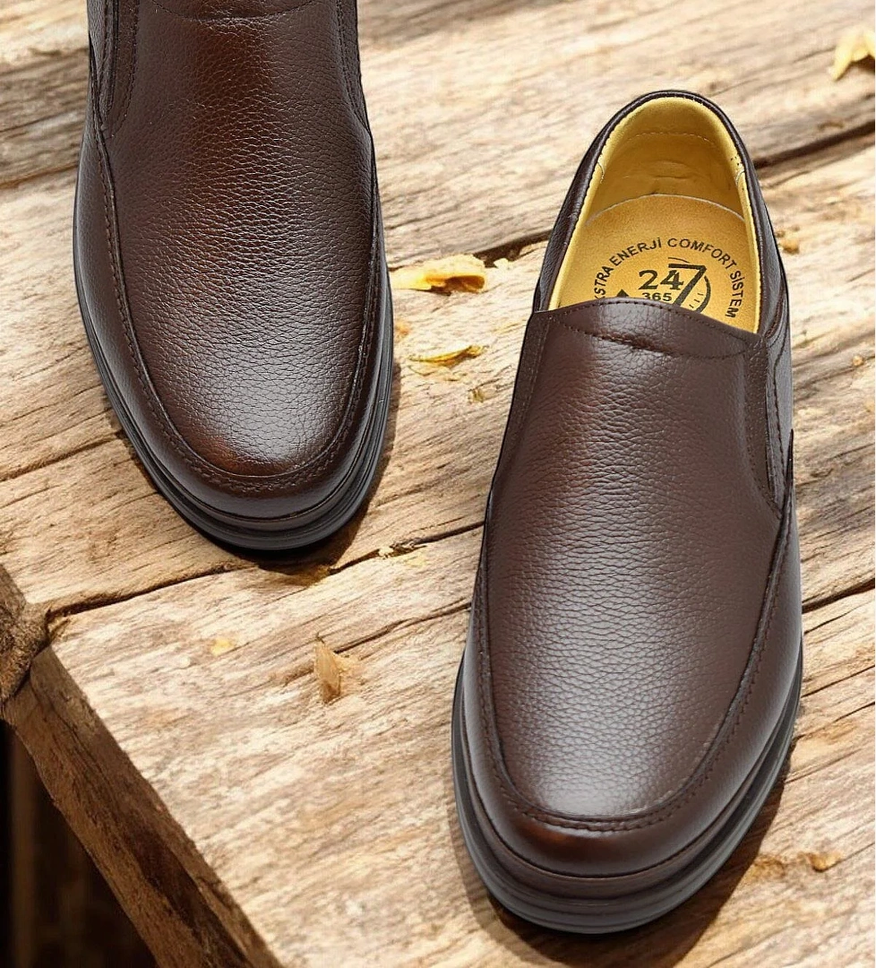 TAB8050 Ortopedik Taban Hakiki Deri Erkek Ayakkabı Mevsimlik Baba Ayakkabısı - Görsel 1