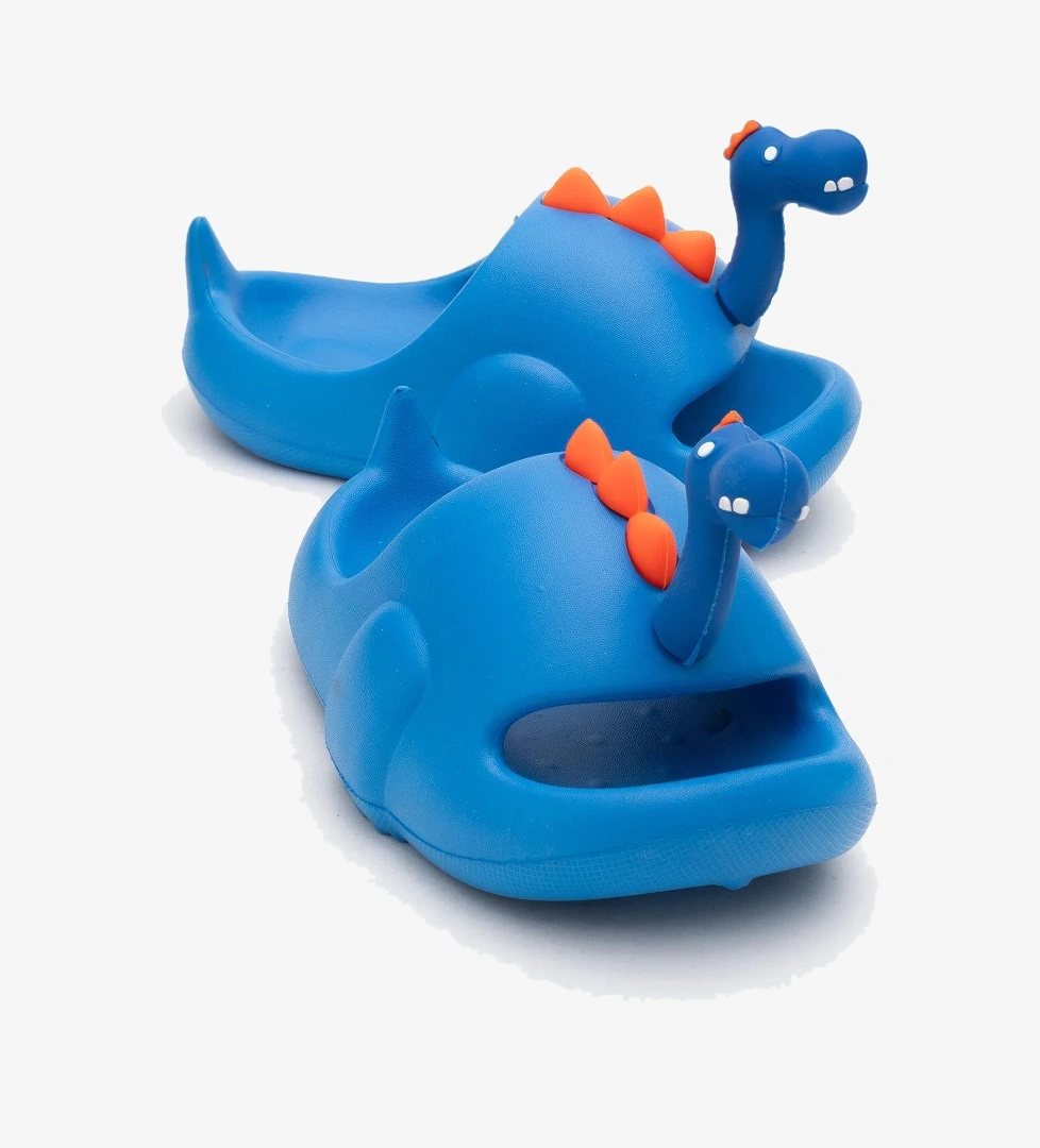 Çocuk Dinozor Figürlü Terlik 25-32 SAX MAVİ - Görsel 1