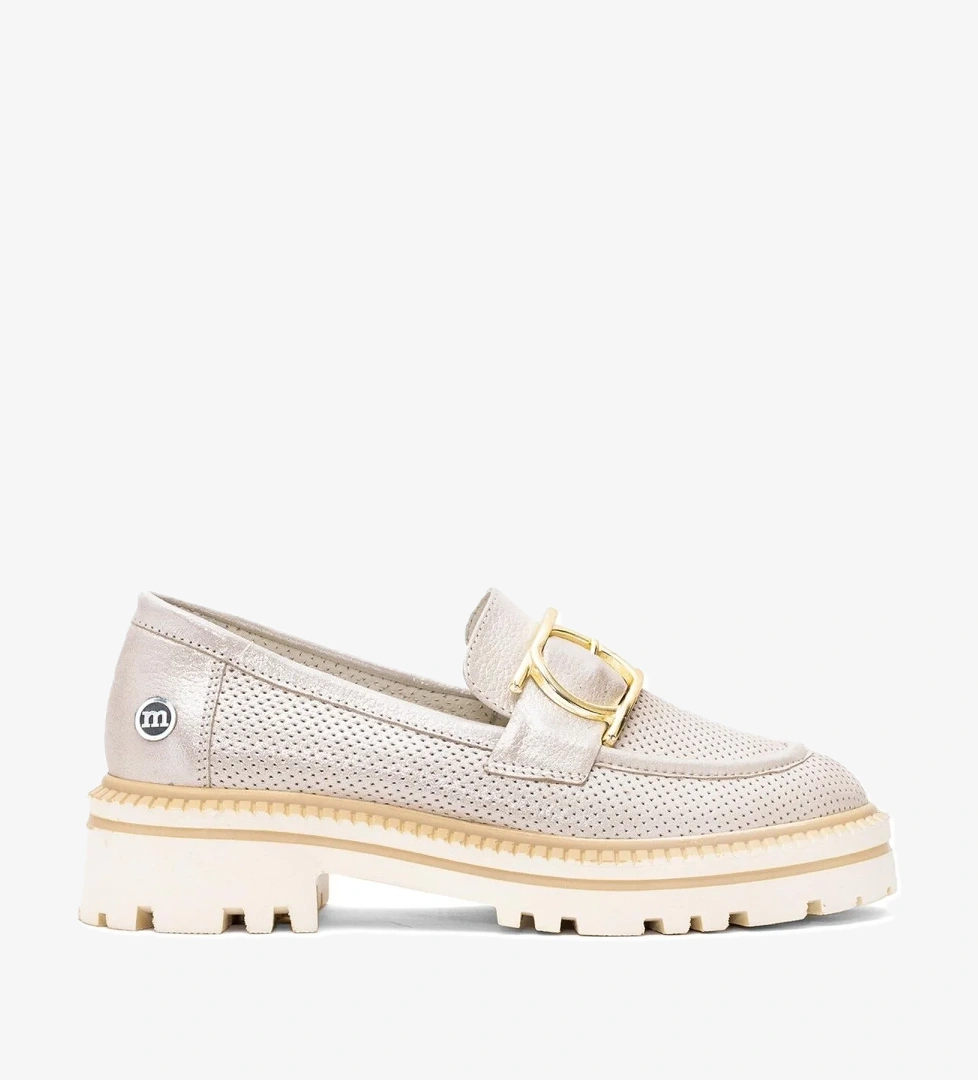 D25YA-7300 Kadın Hakiki Deri Casual Ayakkabı Bej - Görsel 1