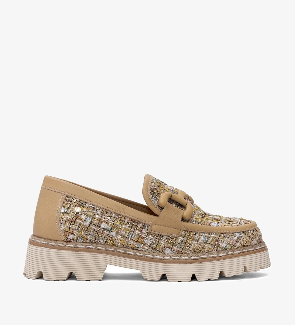 D25YA-3770 Kadın Hakiki Deri Casual Ayakkabı Kum Rengi - Görsel 1