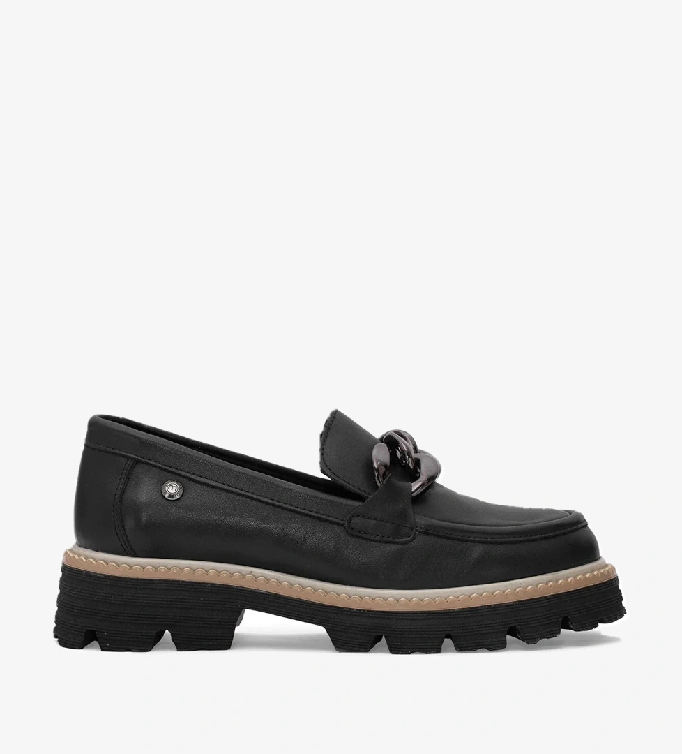 D25YA-3690 Kadın Hakiki Deri Casual Ayakkabı Siyah - Görsel 1