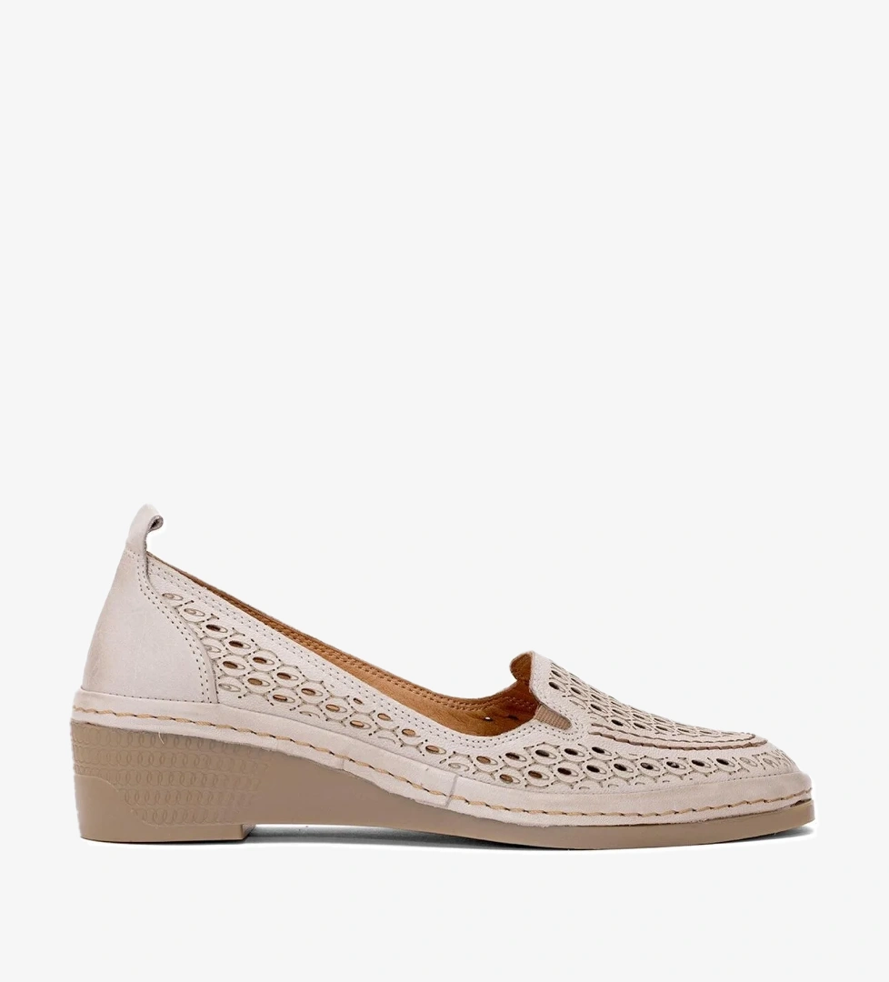 D25YA-330 Kadın Hakiki Deri Dolgu Topuk Ayakkabı Gri