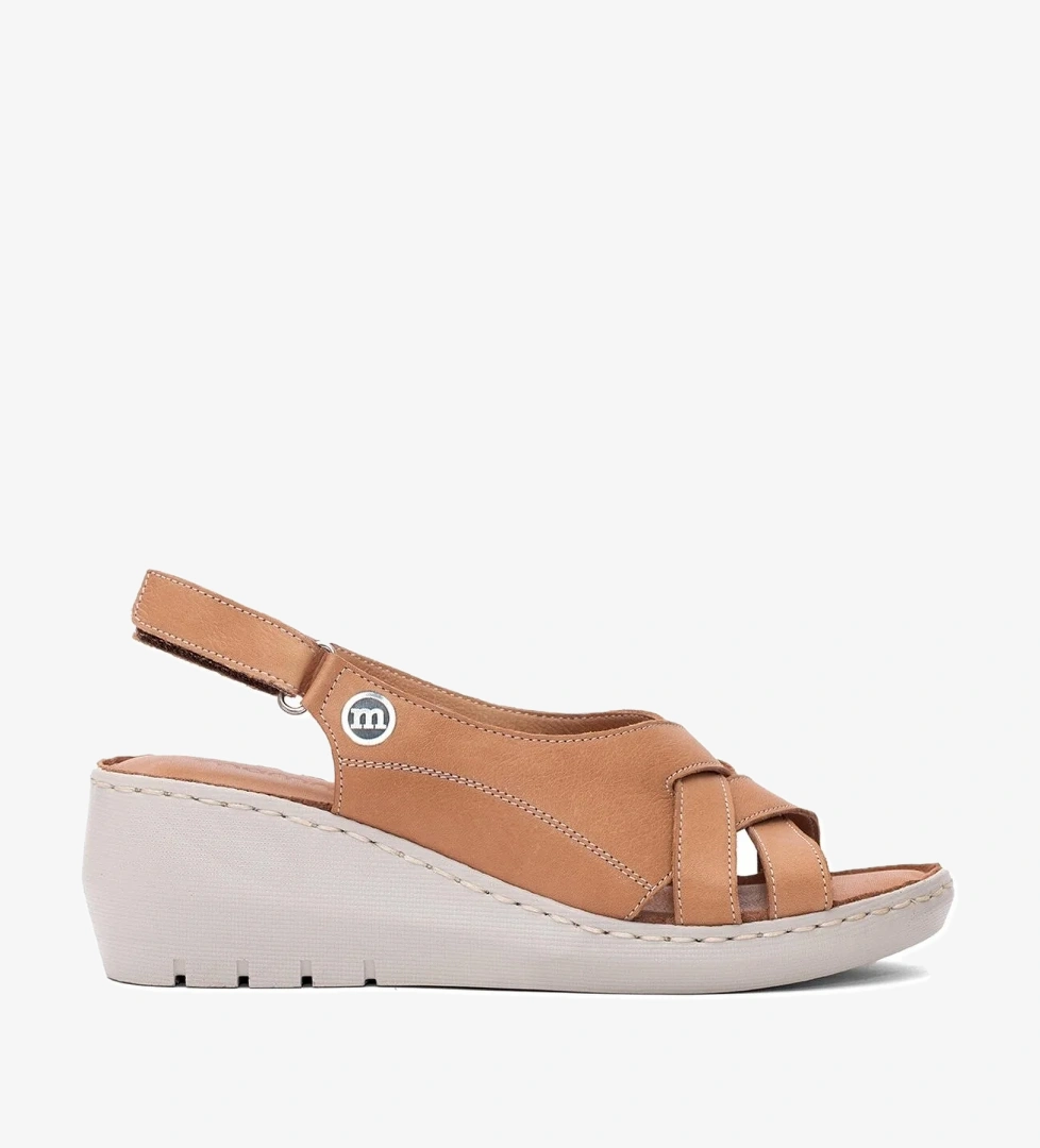 Mammamia D25ys-2510 Kadın Hakiki Deri Dolgu Topuk Sandalet Taba Siyah model görseli