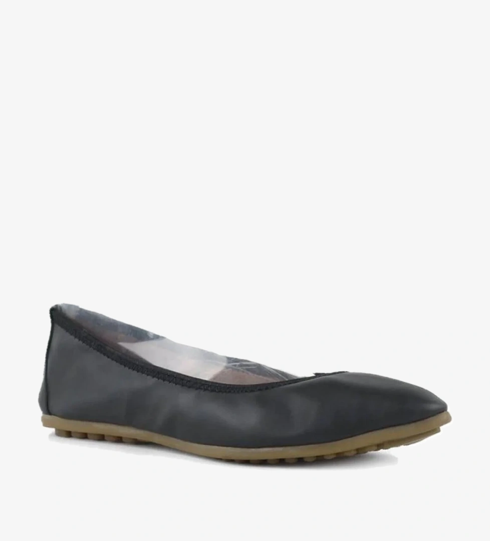 Siyah Sivri Burun Katlanabilir Kadın Babet - Görsel 1