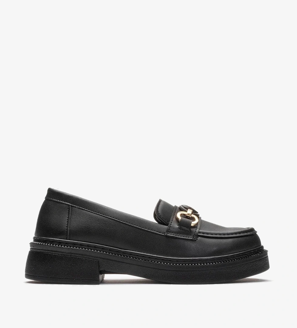 Ccway Kadın Kalp Tokalı Günlük Ayakkabı Si̇yah Bej Ci̇lt model görseli