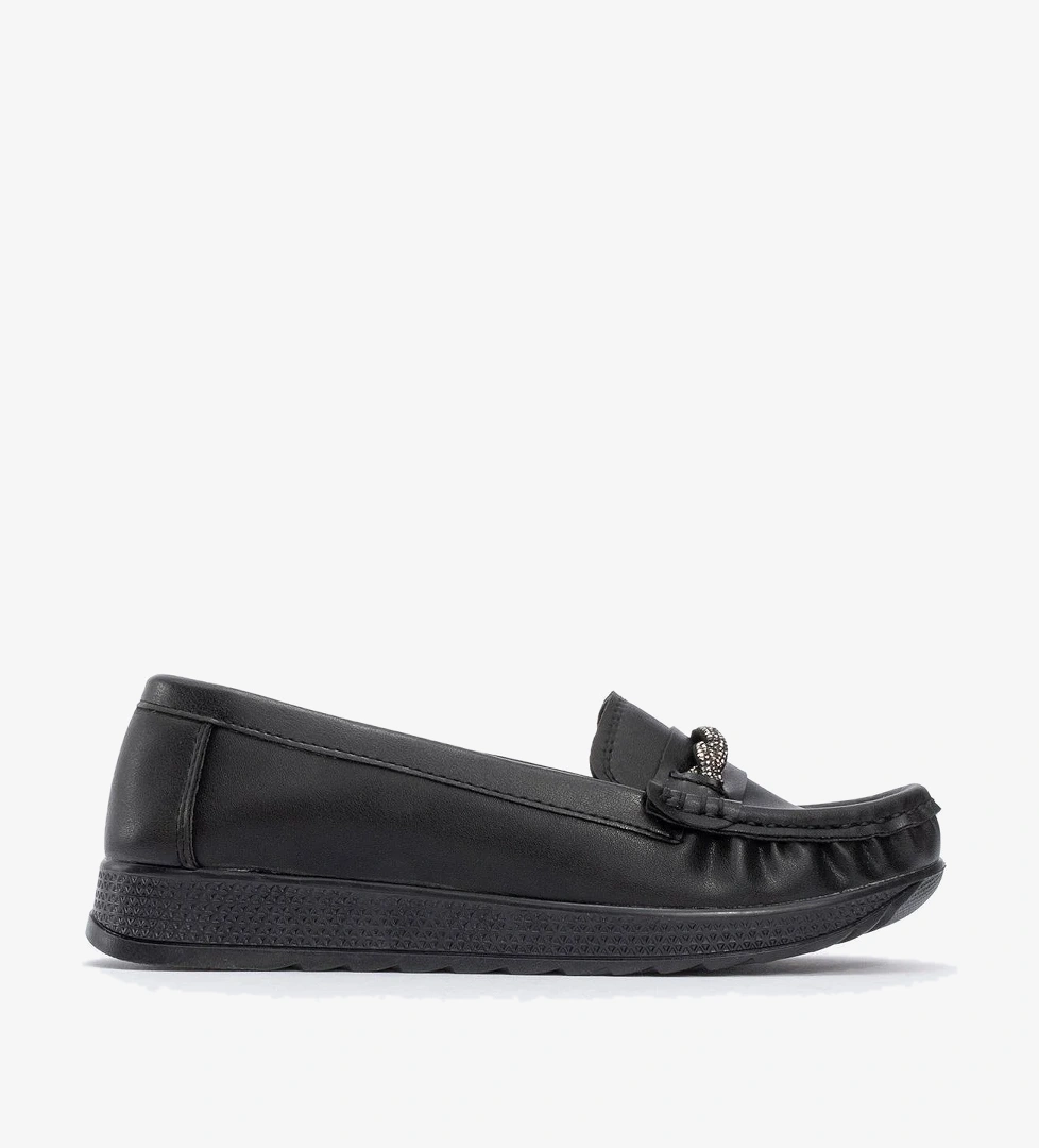 Ccway Taşlı Kadın Günlük Ayakkabı Si̇yah Kot Ci̇lt model görseli