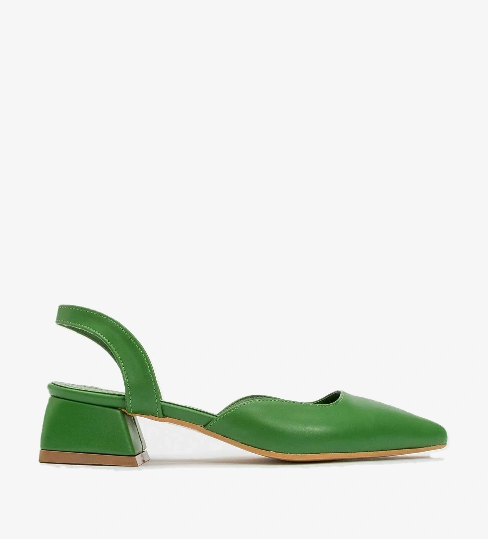 Kadın Topuklu Sandalet HAKİ YEŞİL CİLT