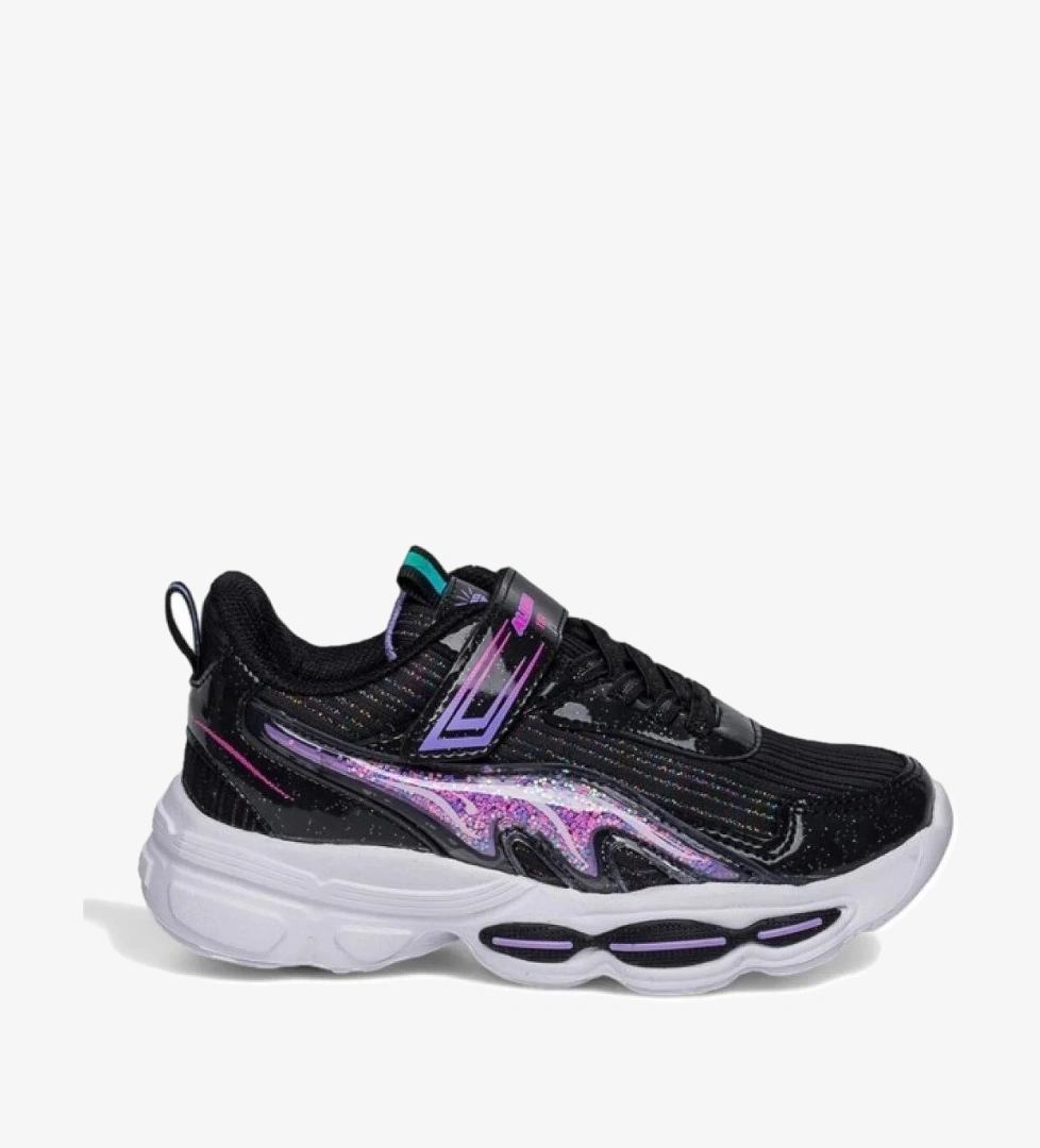 Alessio 010-25 Simli Maskotlu Kız Çocuk Sneaker Siyah Lila 31-35 model görseli