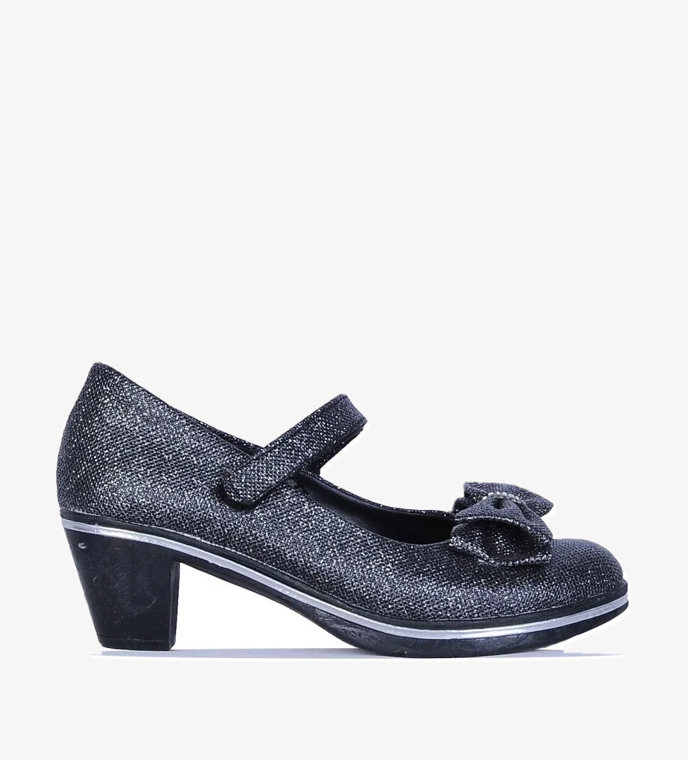 Alens Lunedi Platin Simli 4Cm Topuklu Kız Çocuk Ayakkabı model görseli