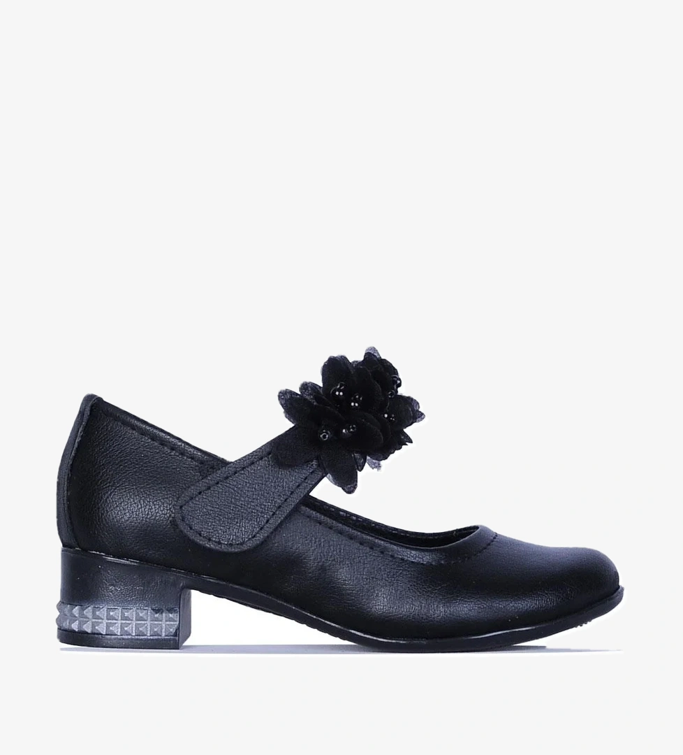 26-Herbebe Fırfırlı 3Cm Kız Çocuk Topuklu Ayakkabı