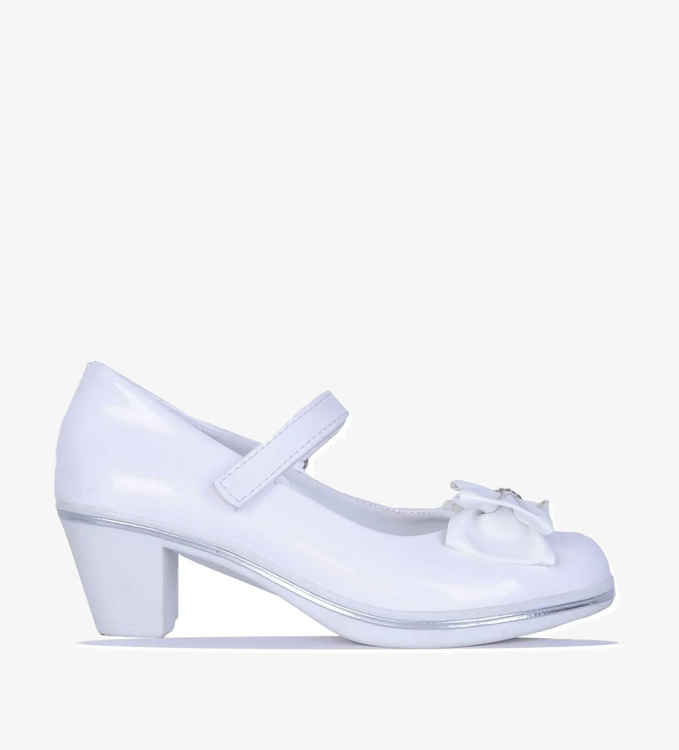 Alens Lunedi Beyaz Rugan 4Cm Topuklu Kız Çocuk Ayakkabı model görseli