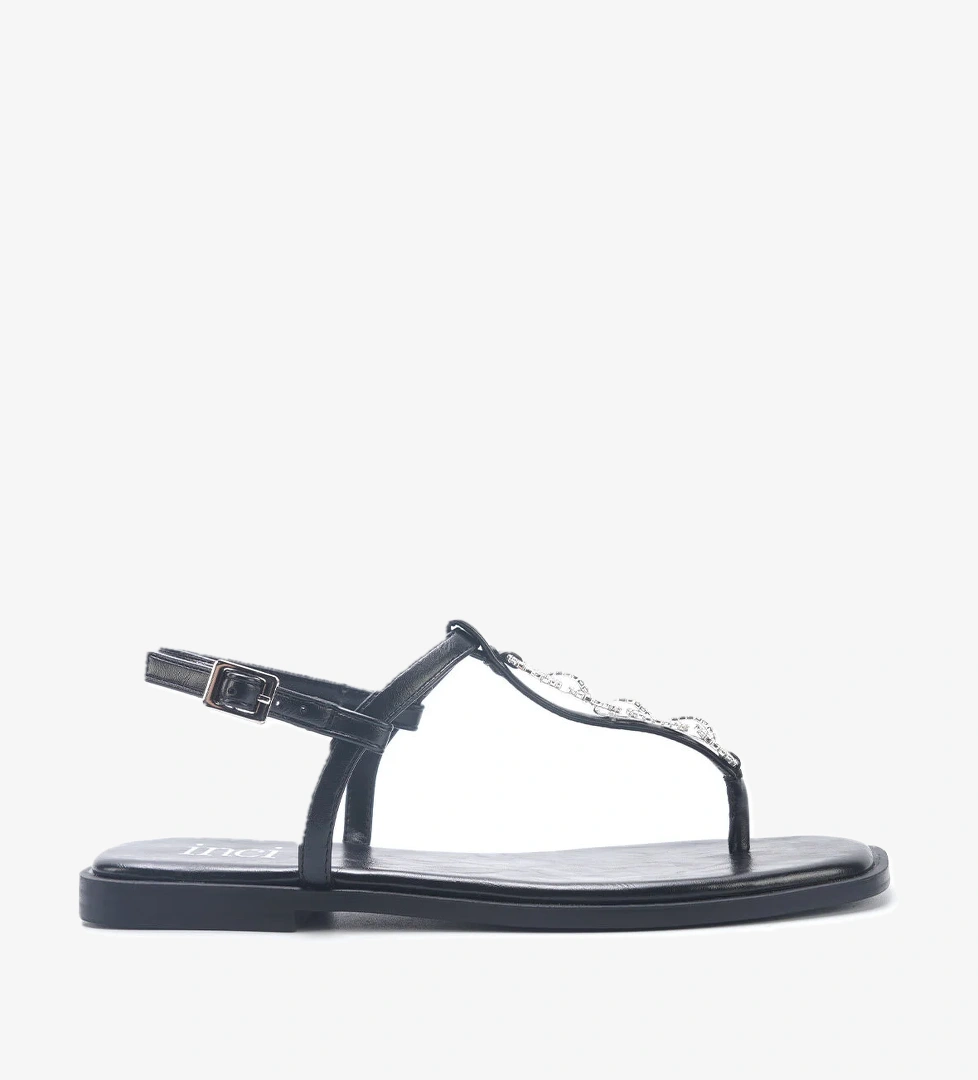 INCI AIDA 5FX Siyah Kadın Düz Sandalet - Görsel 1