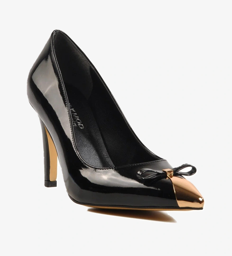 312301 Z Siyah Rugan Kadın Topuklu Ayakkabı - Görsel 1