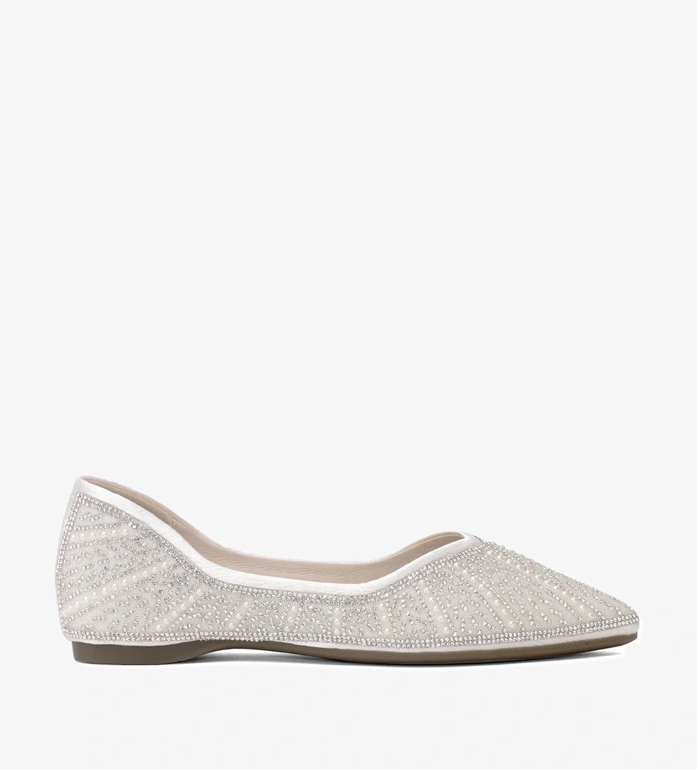 Guja 25y377-2 Kadın Taşlı Babet Bej Gümüş model görseli