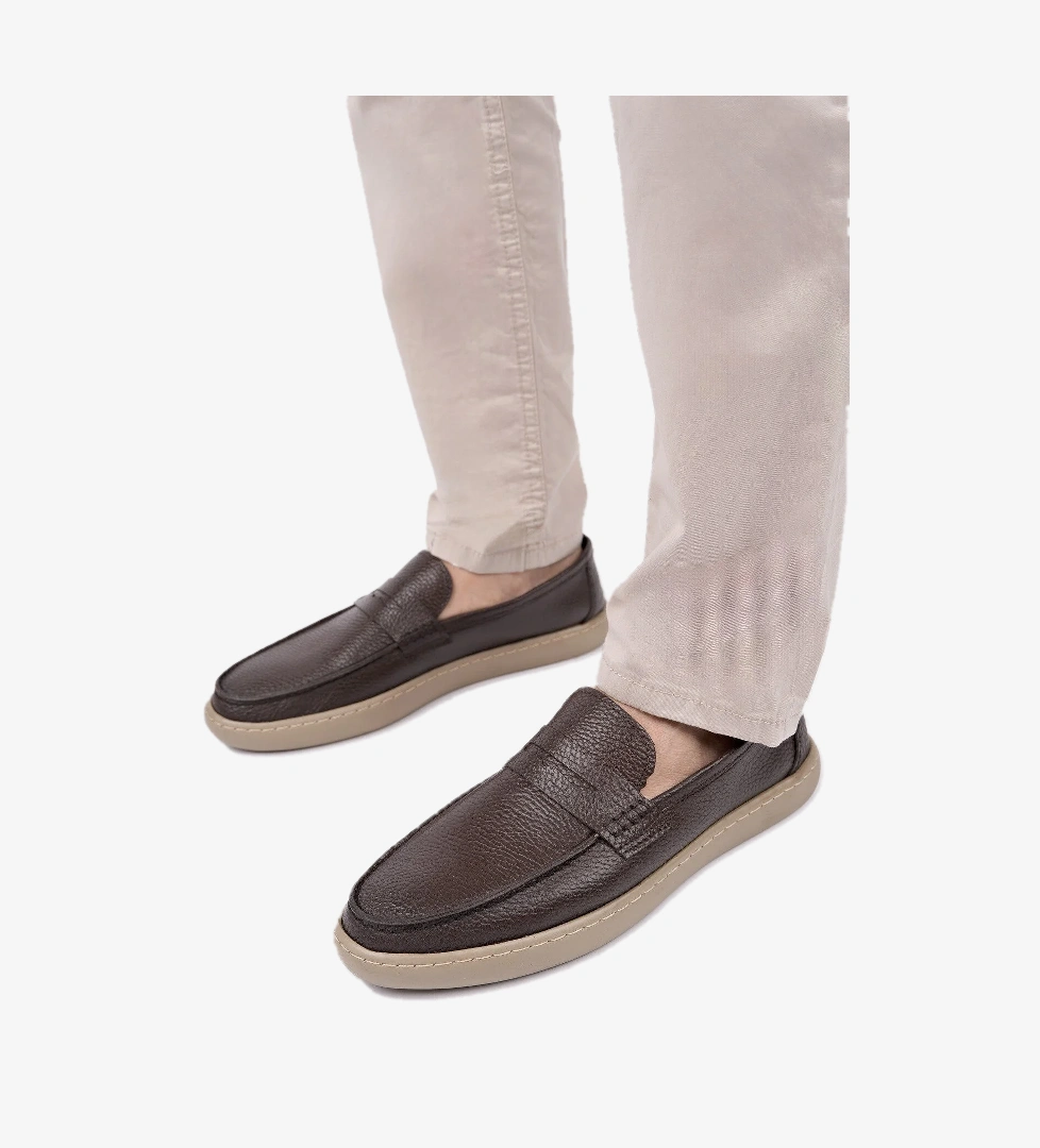 HARNAZ Bağcıksız Hakiki Deri Erkek Günlük Casual Ayakkabı