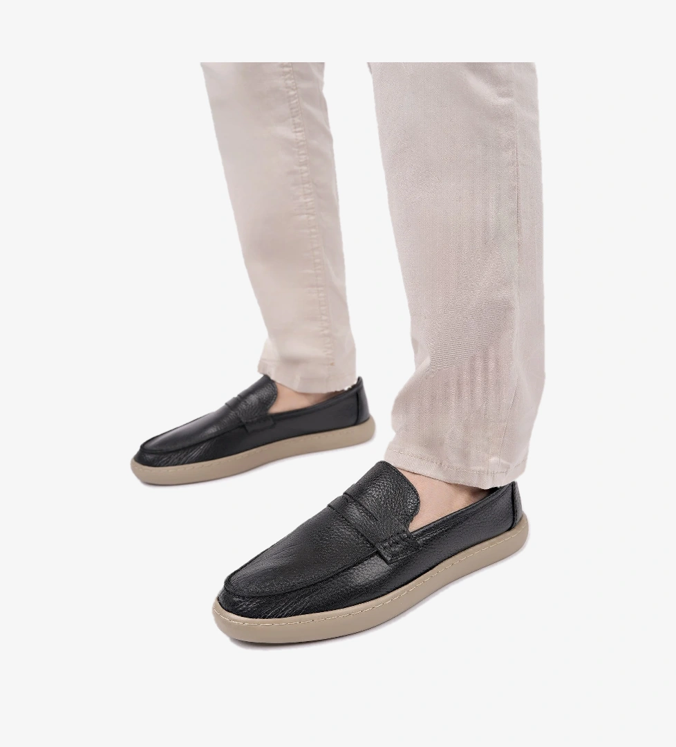 HARNAZ Bağcıksız Hakiki Deri Erkek Günlük Casual Ayakkabı