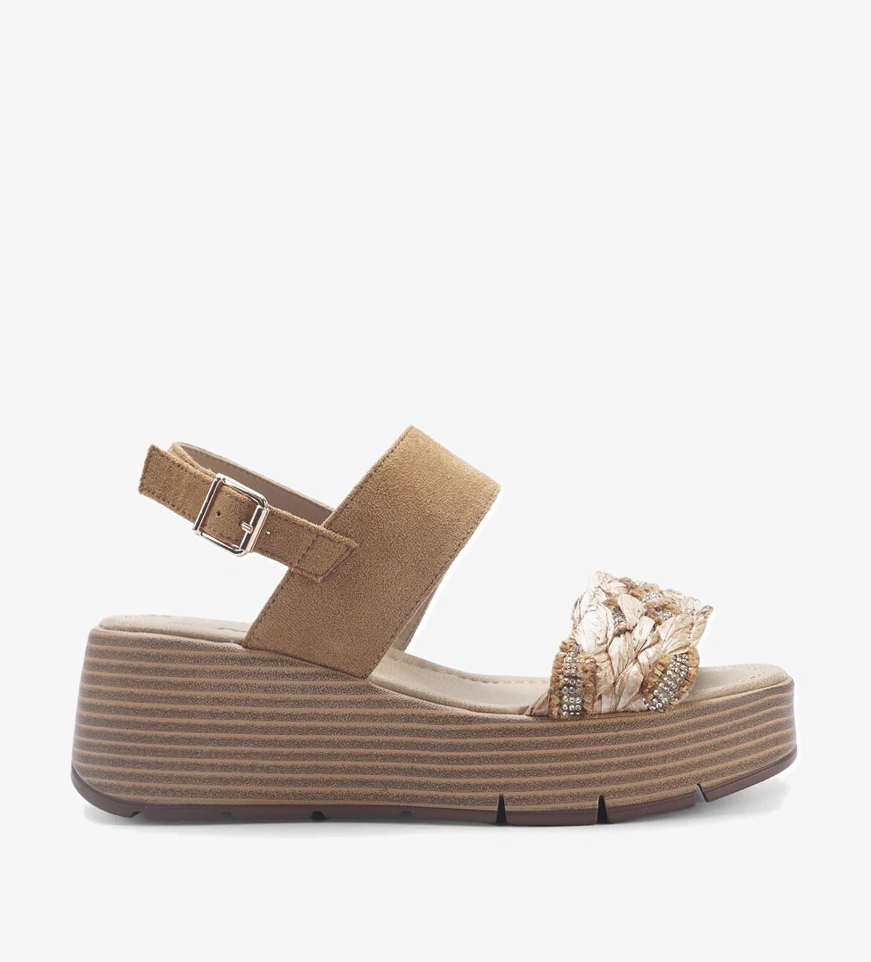 325099.Z 5FX Kahverengi Kadın Dolgu Topuk Sandalet - Görsel 1